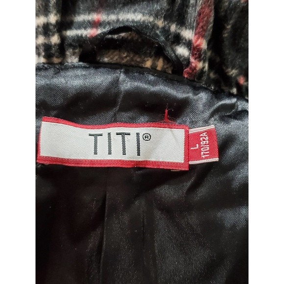 Titi Women's Gray Check Wool Long Sleeve Buttons Front Casual Jacket Size Small - Picture 9 of 12